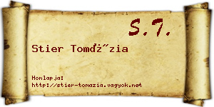Stier Tomázia névjegykártya